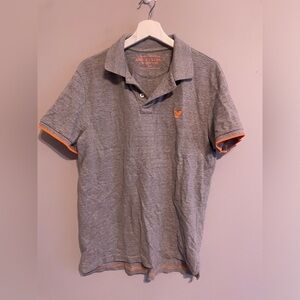 American Eagle Outfitters‎ polo shirt, size large , Gray w/ neon orange